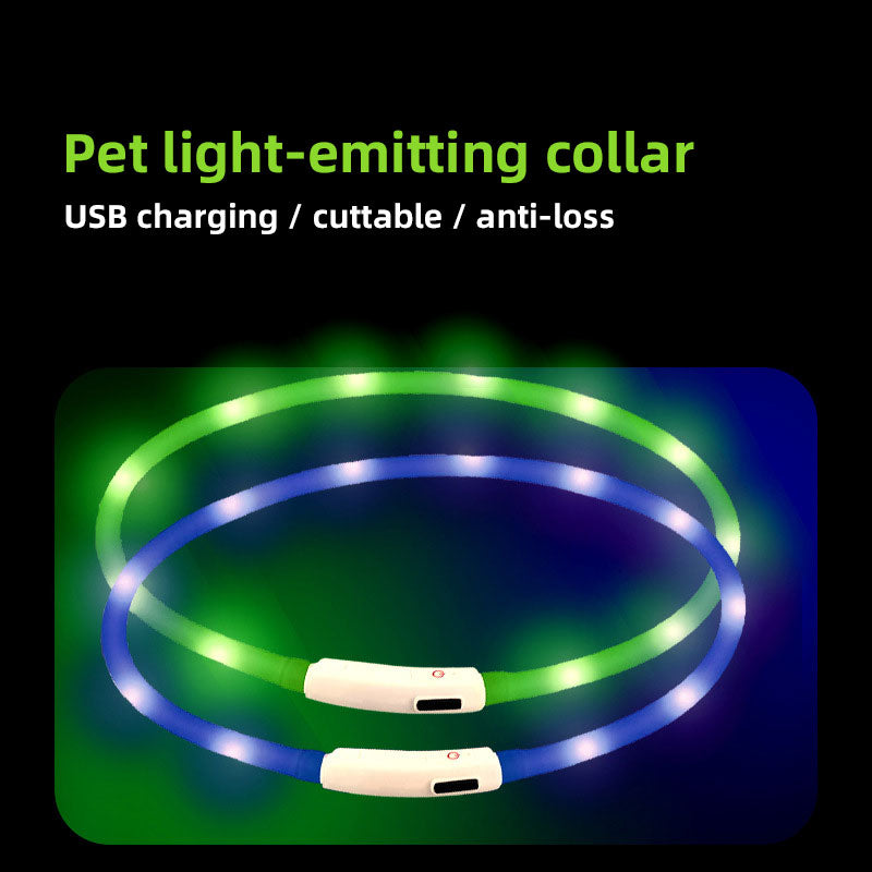 Pet Products Can Be Freely Cut Usb Rechargeable Silicone Led Luminous Dog Collar