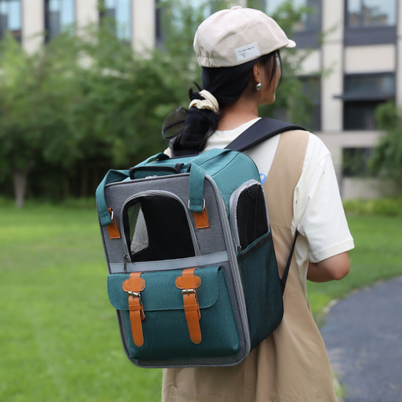 Going Out Pet Cat Bag Large-Capacity Breathable Shoulder Pet Backpack