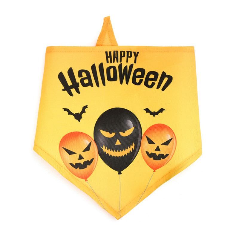 Dog saliva towel Halloween funny pumpkin head large dog neck pet saliva towel