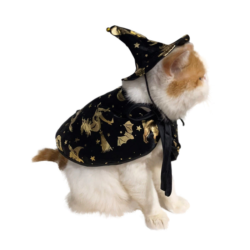 New Halloween Witch Cloak Cat Wizard Cloak Pet Cloak Holiday Dress Up Disguise Costumes