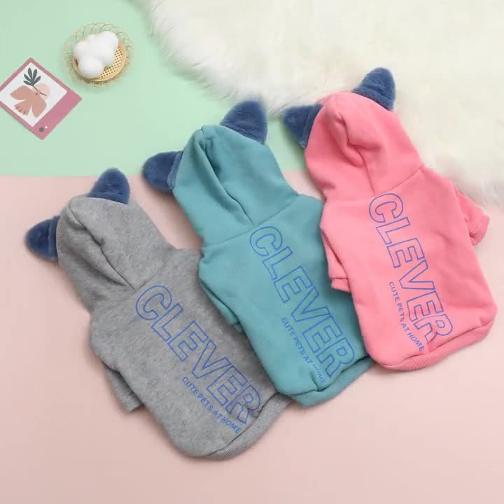 Pet Clothes Hooded Plush Sweater Casual Comfortable Warm Dog Clothes