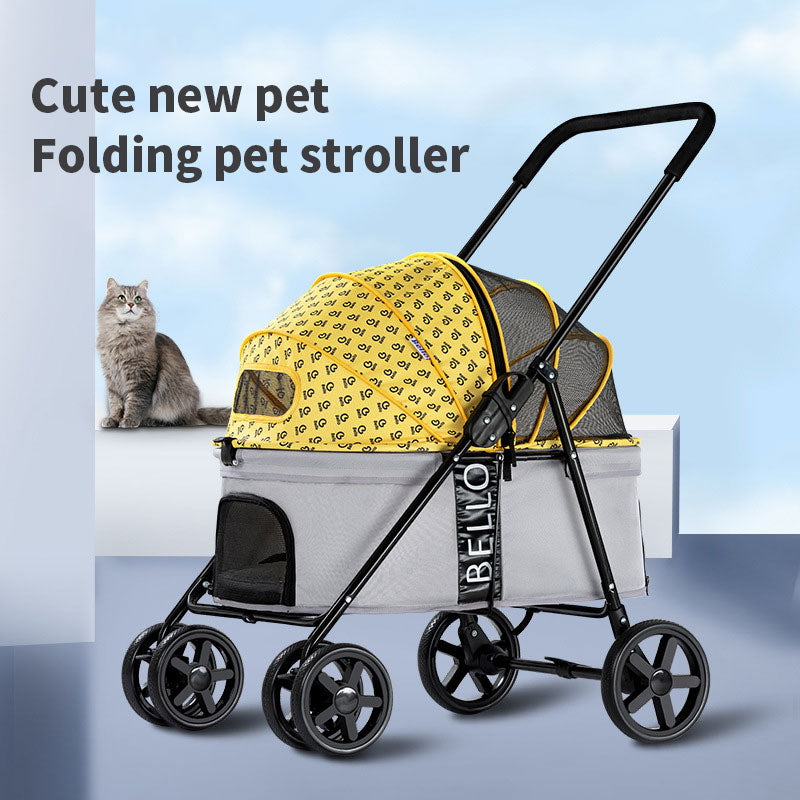 Pet Stroller Dog Stroller Pet Car Dog Lightweight Foldable Dog Walking Corgi Out