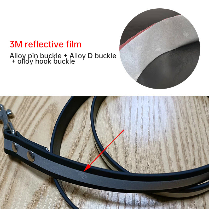 Night Reflective Film Pvc Dog Traction Strap Dog Walking Rope Pet Set Collar Strap Dog Walking Chain