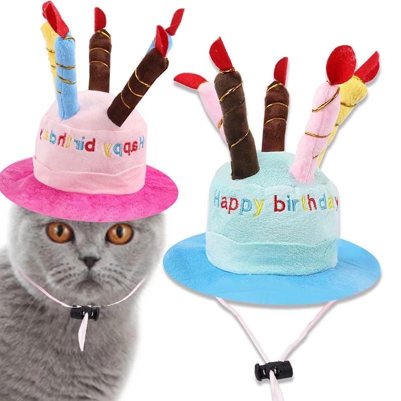 Pet Dog Birthday Hats Dog Headdress Cat Head Cover Cute Weird Cat Birthday Dress Up Faro Birthday Hat