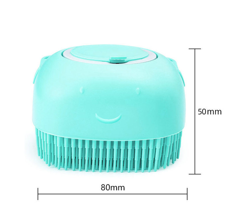 Pet Massage Brush Silicone Bath Brush Back Towel Bath Shampoo Brush