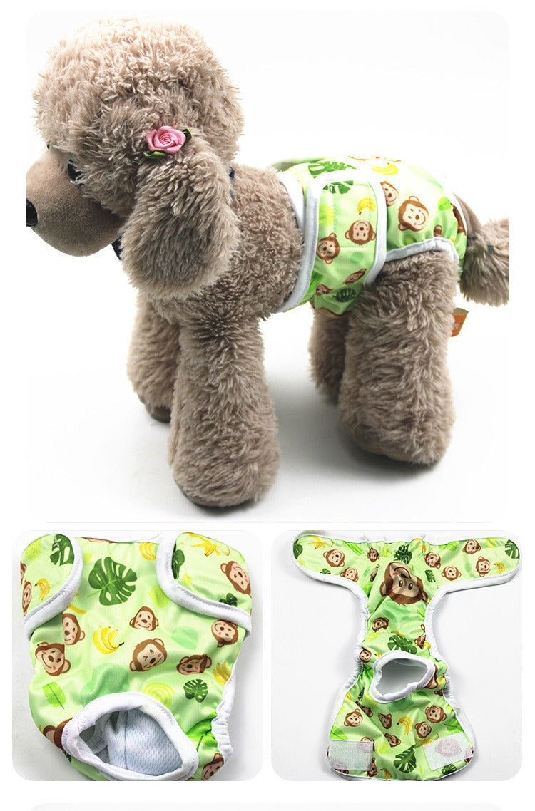 Pet Physiological Pants Cartoon Animal Print Anti Harassment Menstrual Diaper Dog Diapers