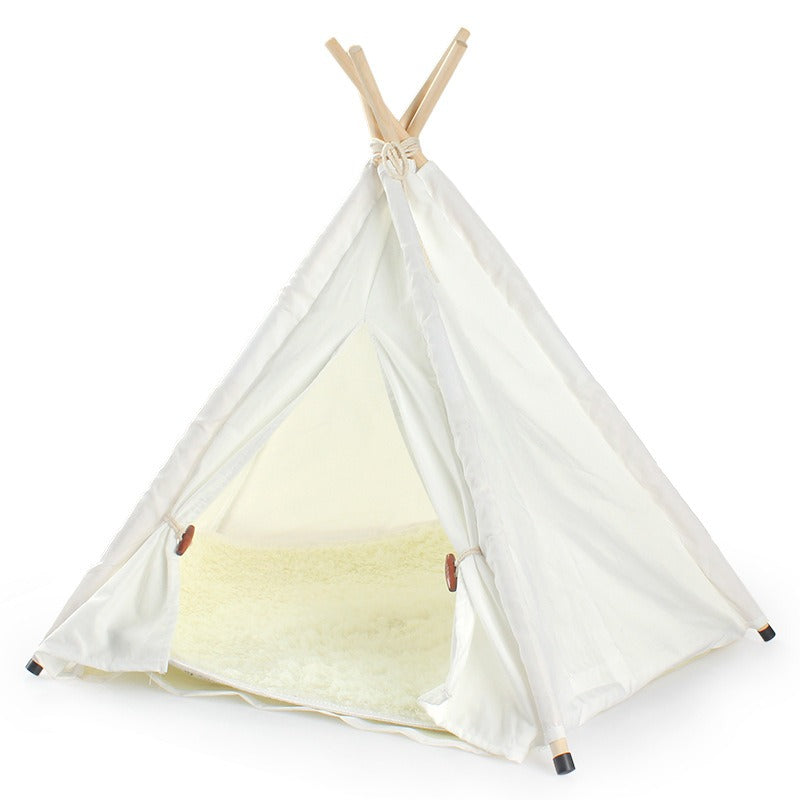 Cotton Cloth with Mat, Removable and Washable Pet Tent, Cat and Dog Indian Tent