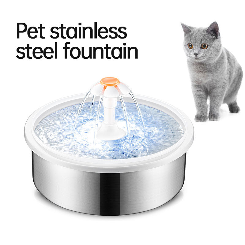 Stainless Steel Pet Fountain Large Capacity Water Circulation Water Dispenser Silent Cat Water Feeder Pet Dog Water Dispenser