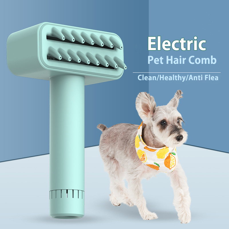 Dog Fur Vacuum Comb USB Wireless Charging Three Gear Adjustment Pet Electric Hair Removal Comb Bacteria Removal And Floating Hair Removal