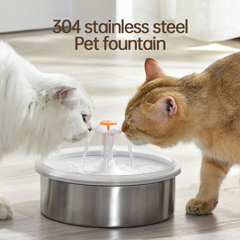 Stainless Steel Pet Fountain Large Capacity Water Circulation Water Dispenser Silent Cat Water Feeder Pet Dog Water Dispenser