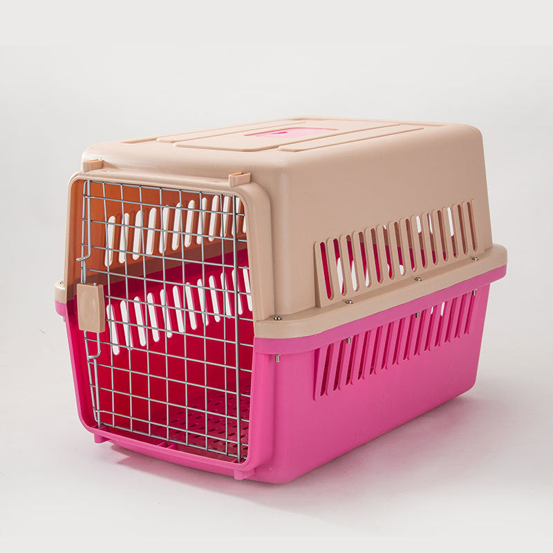 Pet Aviation Box Dog Large Car Dog Cage Checked Small, Medium and Large Dog and Cat Cage Portable Out