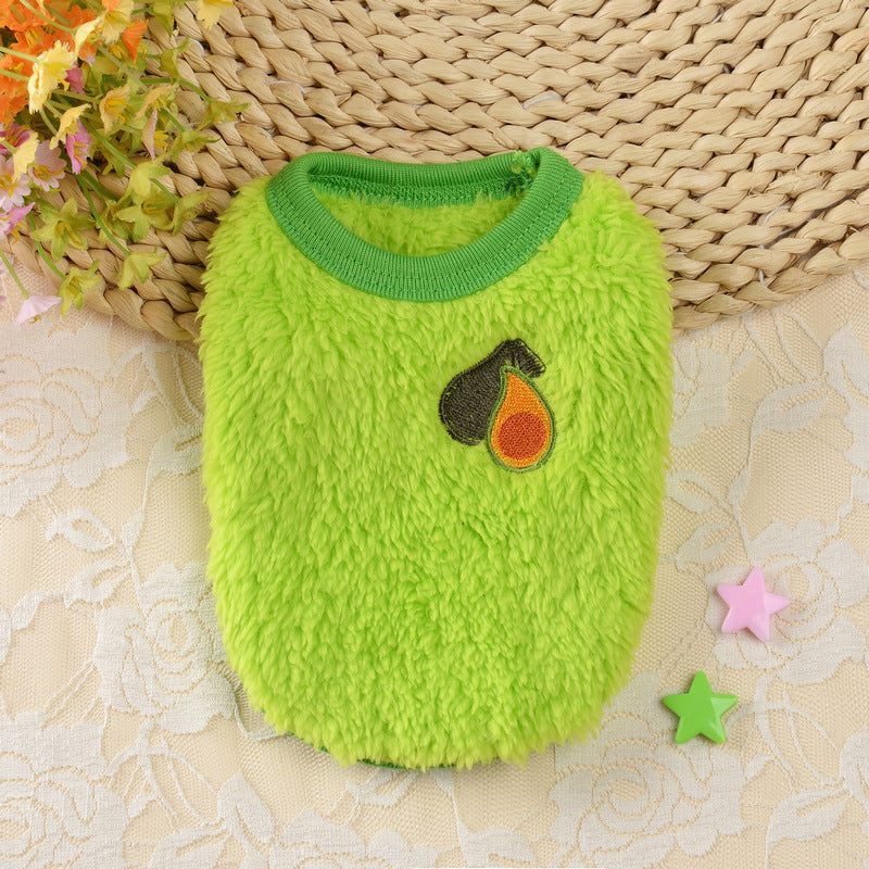 Flannel Milk Dog Clothes Small Dog Puppy Cat Dog Autumn And Winter Clothing Pet Rabbit Teacup Dog Warm Vest