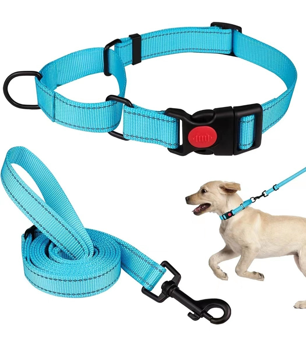 Collar Pet Supplies Nylon Collar Adjustable Traction Rope Reflective Collar Set Dog Leash