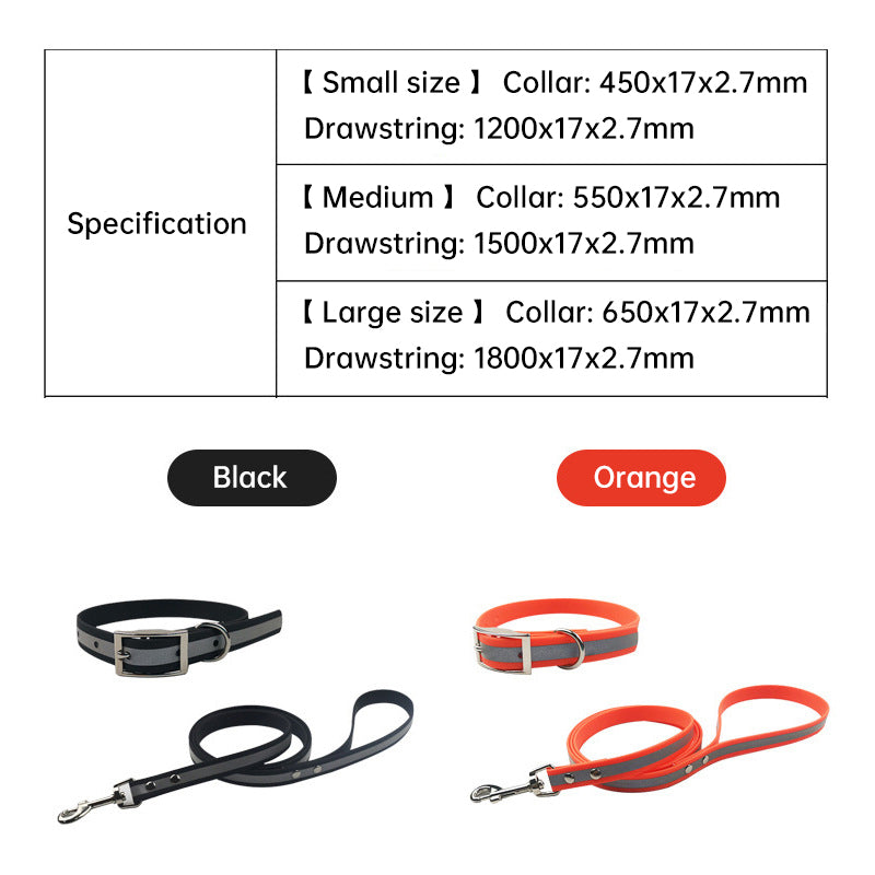 Night Reflective Film Pvc Dog Traction Strap Dog Walking Rope Pet Set Collar Strap Dog Walking Chain