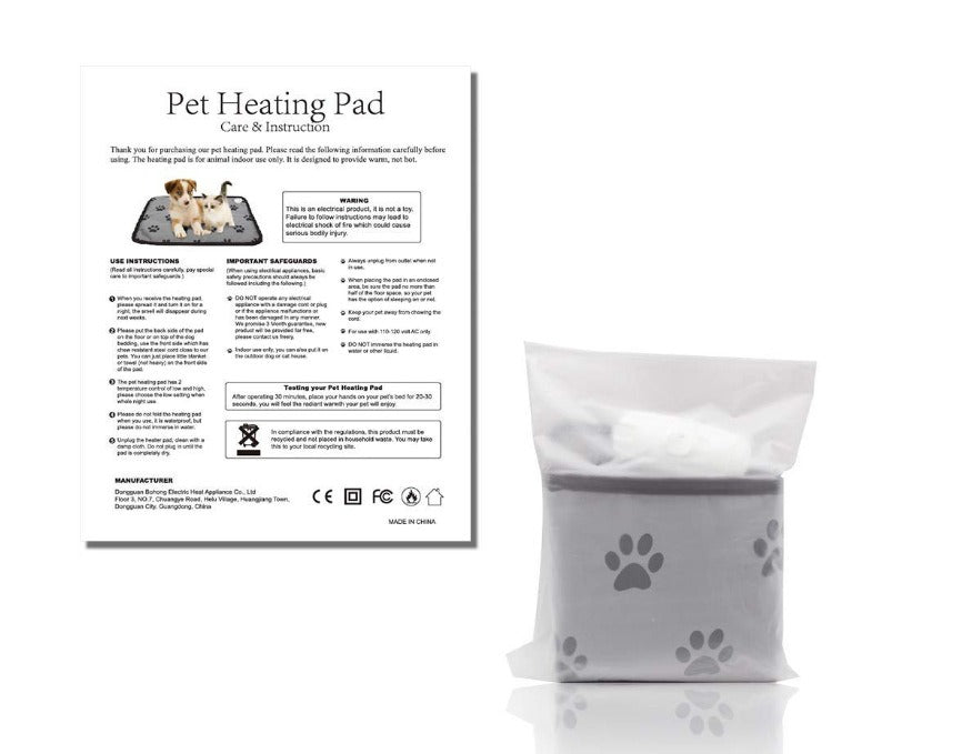 Pet Electric Blanket Waterproof, Anti Seize and Wear Resistant Adjustable Temperature Thermostatic Dog Pad 110V