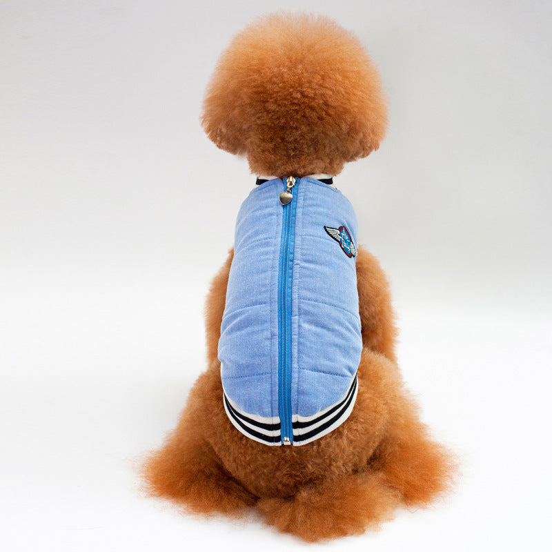 Winter New High-End Pet Clothes Classic Baseball Cotton Coat Dog Clothes Pet Supplies