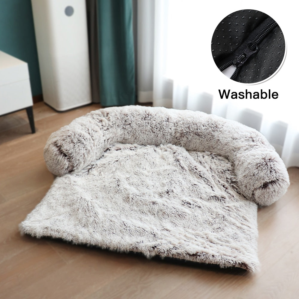 Winter Large Dog Sofa Bed with Zipper Dogs Bed Removable Cover Plush Kennel Cat Beds Mats House Sofa Bed Mat for Large Dog