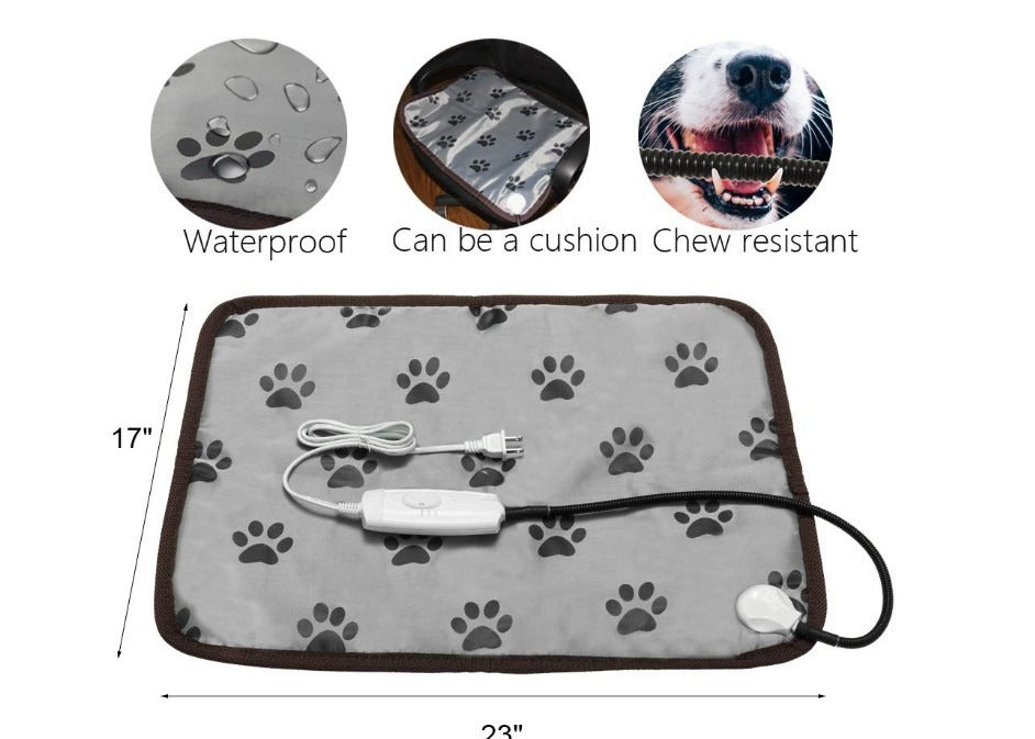 Pet Electric Blanket Waterproof, Anti Seize and Wear Resistant Adjustable Temperature Thermostatic Dog Pad 110V