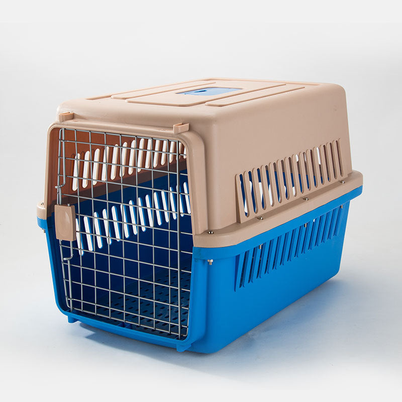 Pet Aviation Box Dog Large Car Dog Cage Checked Small, Medium and Large Dog and Cat Cage Portable Out