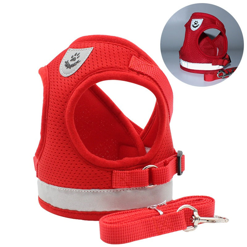 The New Pet Chest Strap Undershirt Dog Leash Reflective Breathable Dog Rope Pet Supplies