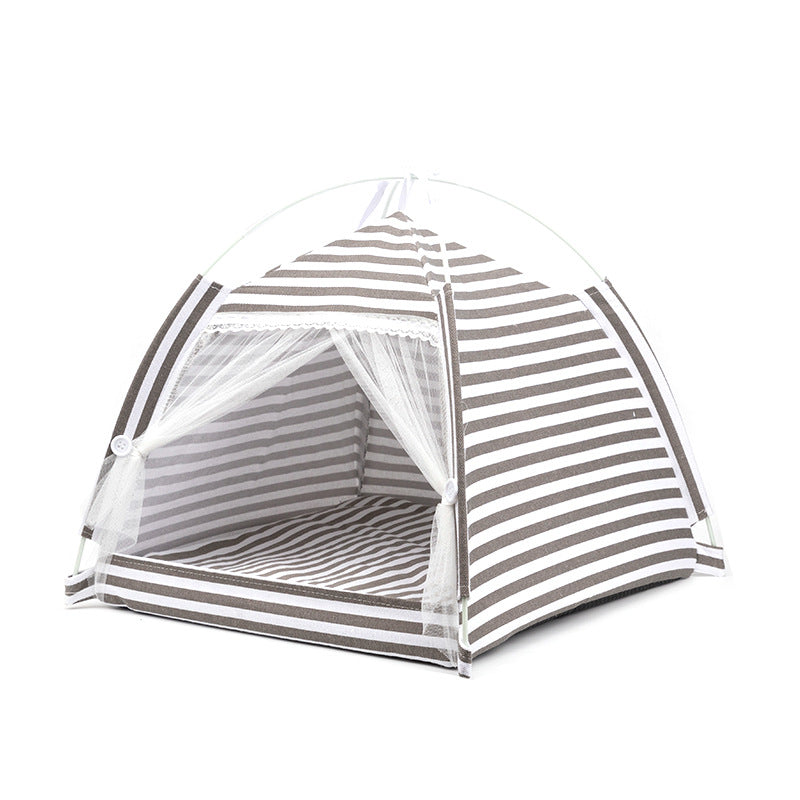 Cat Four Seasons Cat Kennel Dog Kennel Removable Cotton and Hemp Tent Kennel Small and Medium Sized Cat and Dog Pet Supplies