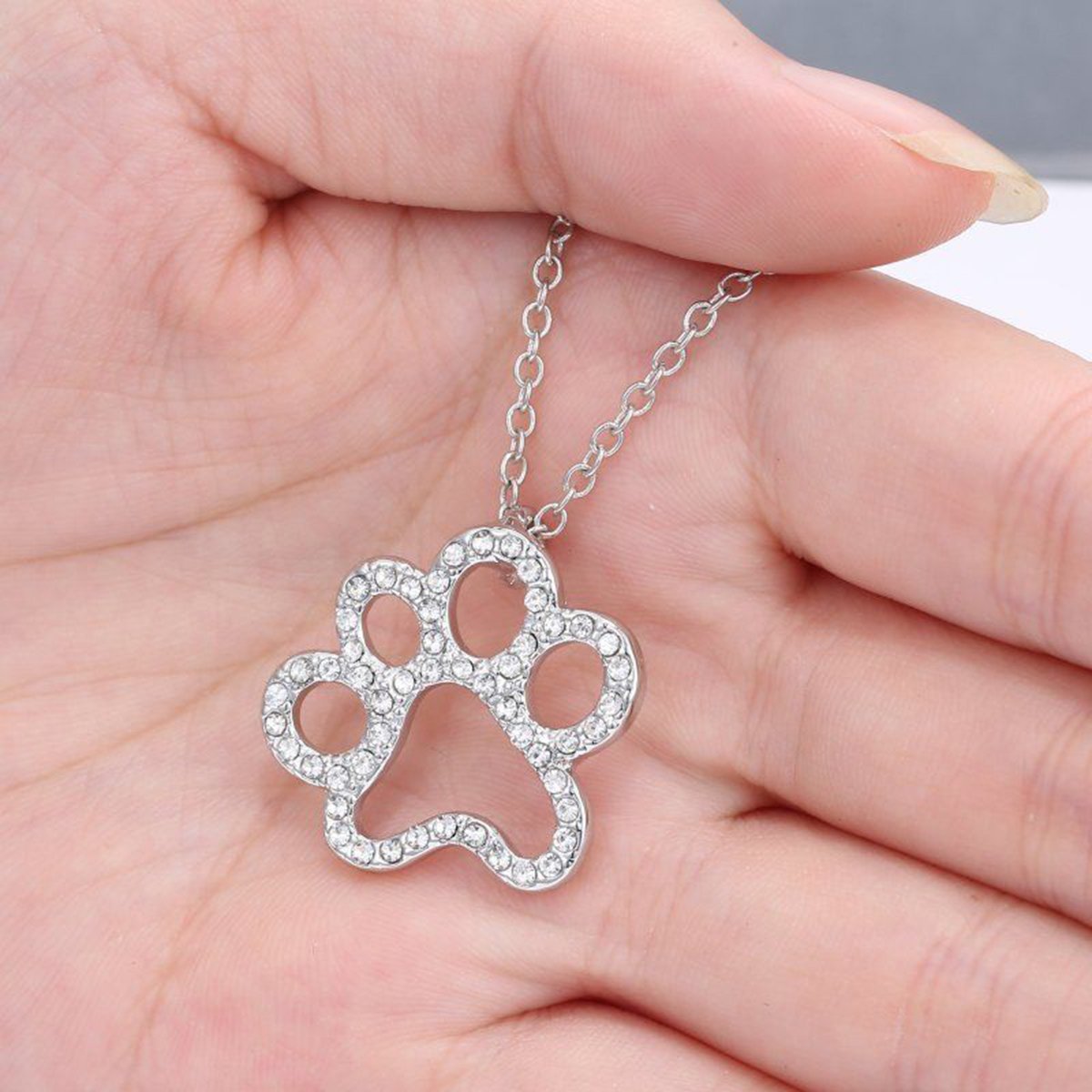 Silver Crystal Pet Memorial Necklaces