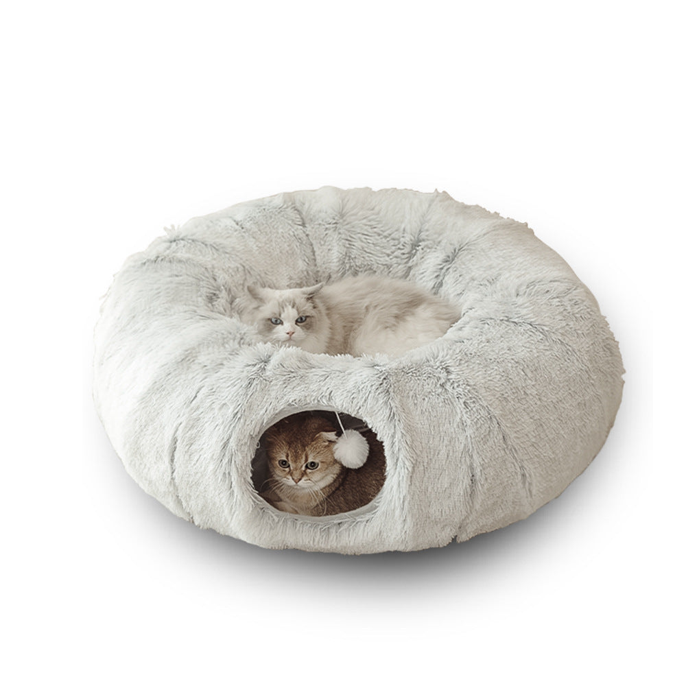 Cat Tunnel Bed | Plush Cat Tunnel Bed | Pet Maze