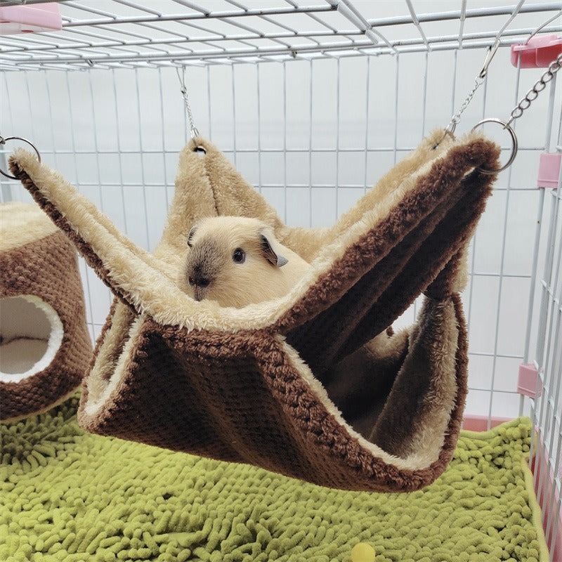 Honeyglider Double Layer Velvet Hammock Guinea Pig Chipmunk Squirrel Autumn And Winter Warm Hamster Hammock