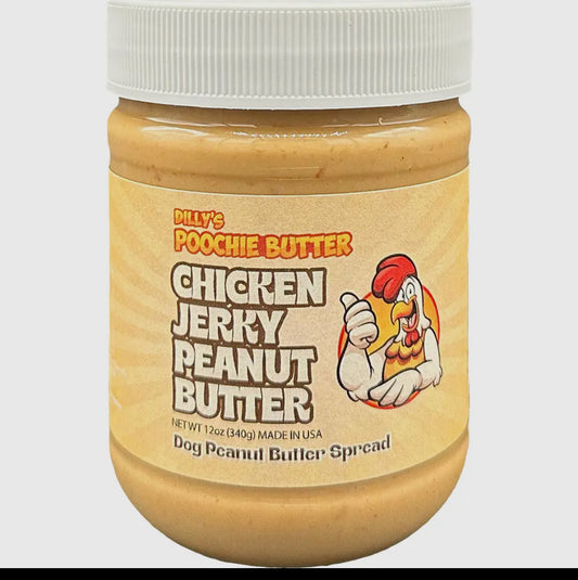 12oz Chunky Chicken Jerky Dog Peanut Butter Jar