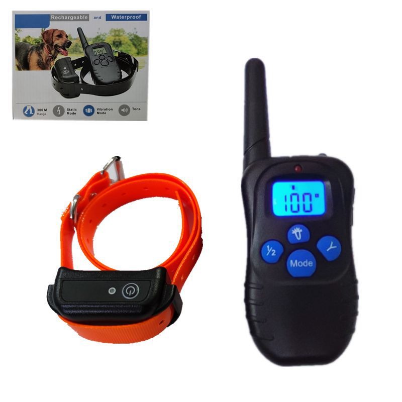 Pet Training Collar Anti Barking Device Waterproof Rechargeable Electric Shock Dog Training Collar With Remote Control