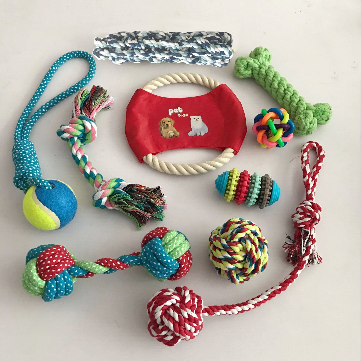 Combination Set Dog Toy Set Spot Cotton Rope Bite Toy Dog Tooth Grinding Toy