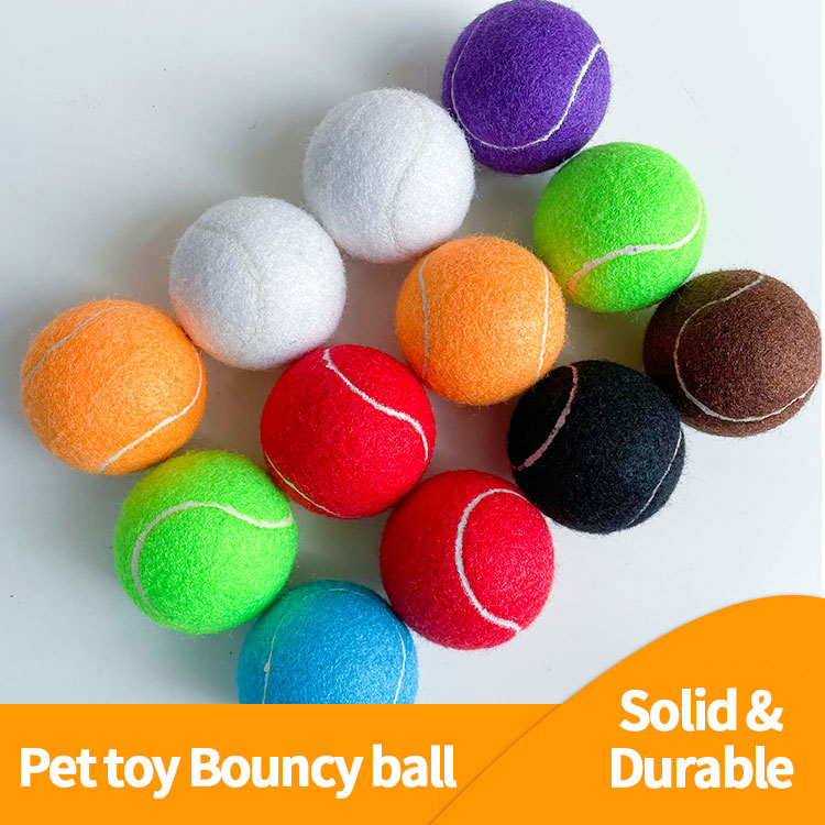 Pet Tennis Ball Bite Resistant Rubber Tennis Ball Teasing Dog God Dog Ball Supplies Color Tennis Ball