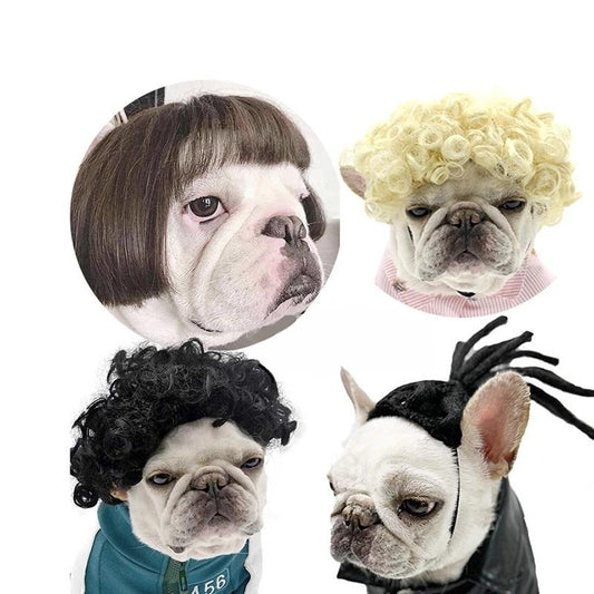 Pet Wig Set Dog Wig Cospaly Props Pet Headwear Dog Headwear Changing Suit