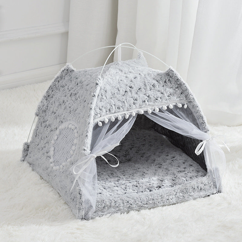 Cat Kennel Summer Cat Tent Cat House Semi Enclosed Pet Bed Four Seasons Dog Kennel Villa Bed Supplies