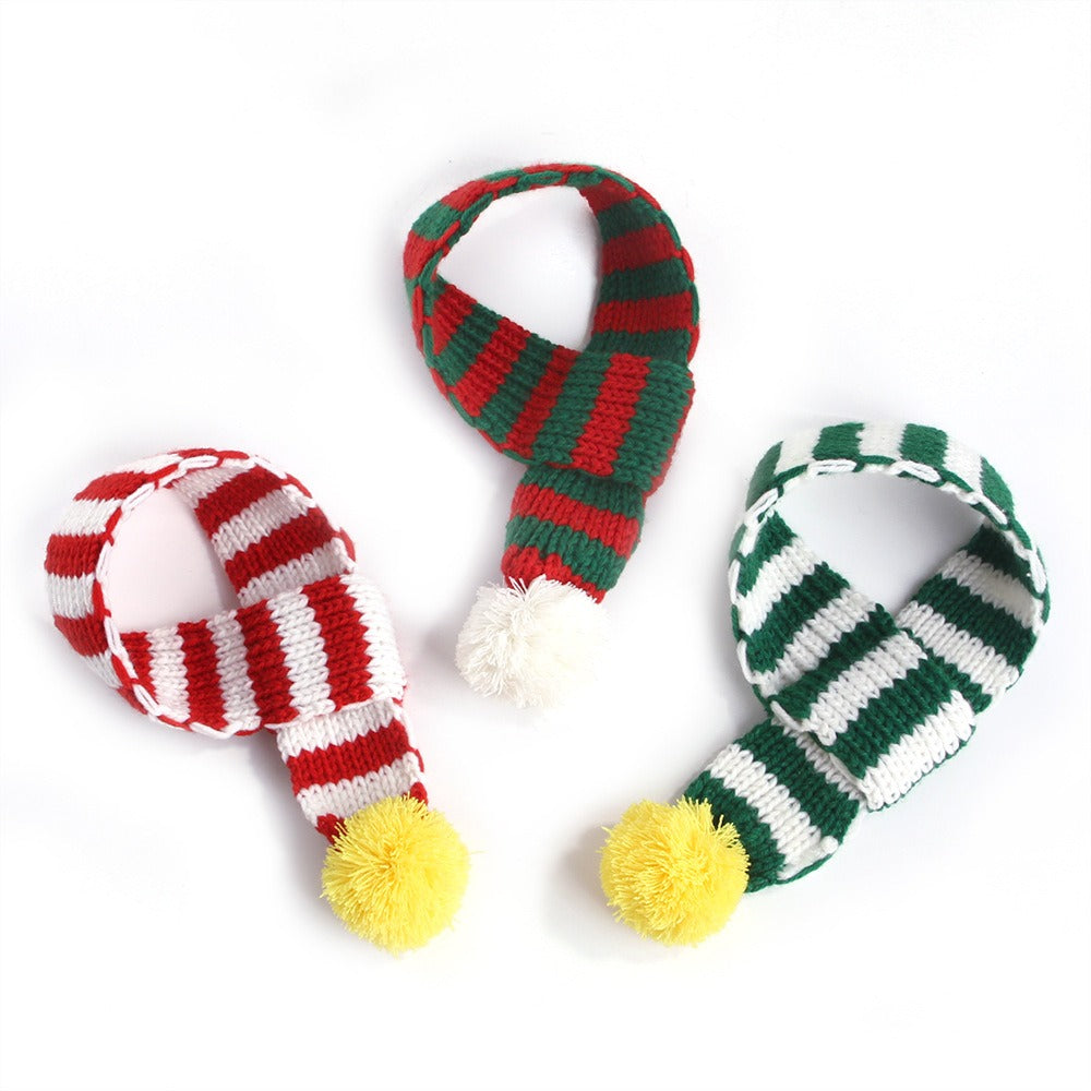 Pet Knitted Christmas Scarf Creative VIP Teddy Scarf Cat Dog Pet Supplies