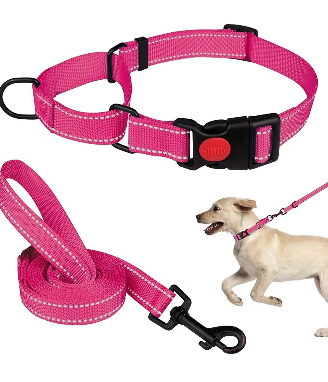 Collar Pet Supplies Nylon Collar Adjustable Traction Rope Reflective Collar Set Dog Leash