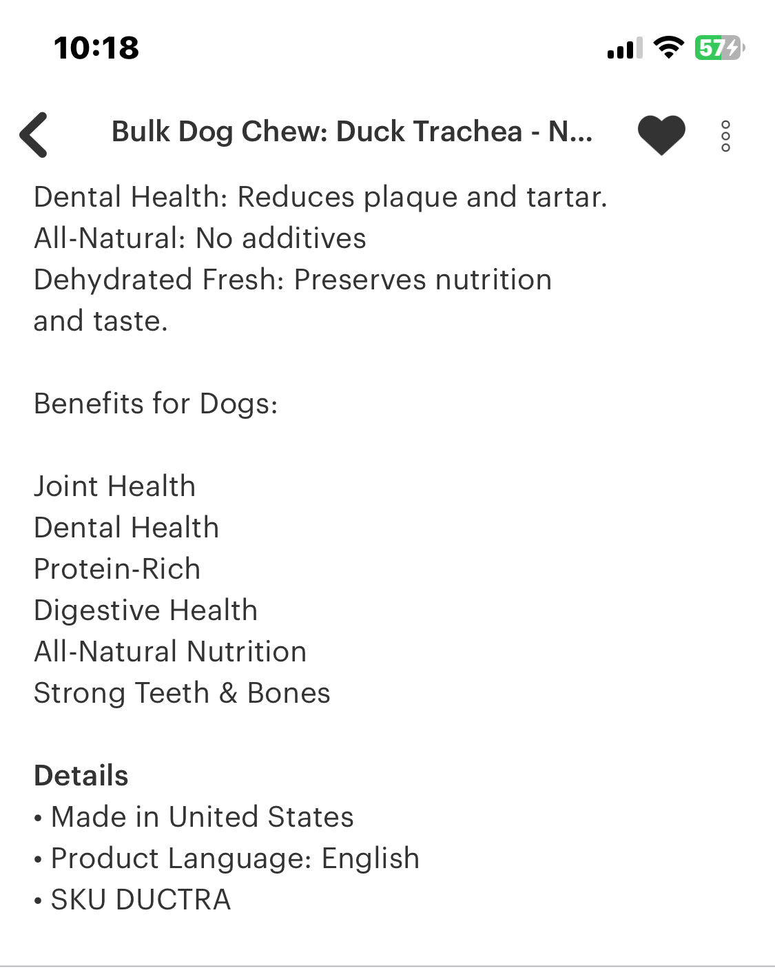 Duck Trachea, Treats for Dogs