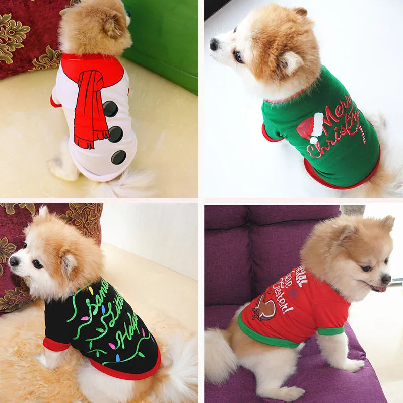 Christmas Dog Clothes Cotton Pet Clothing